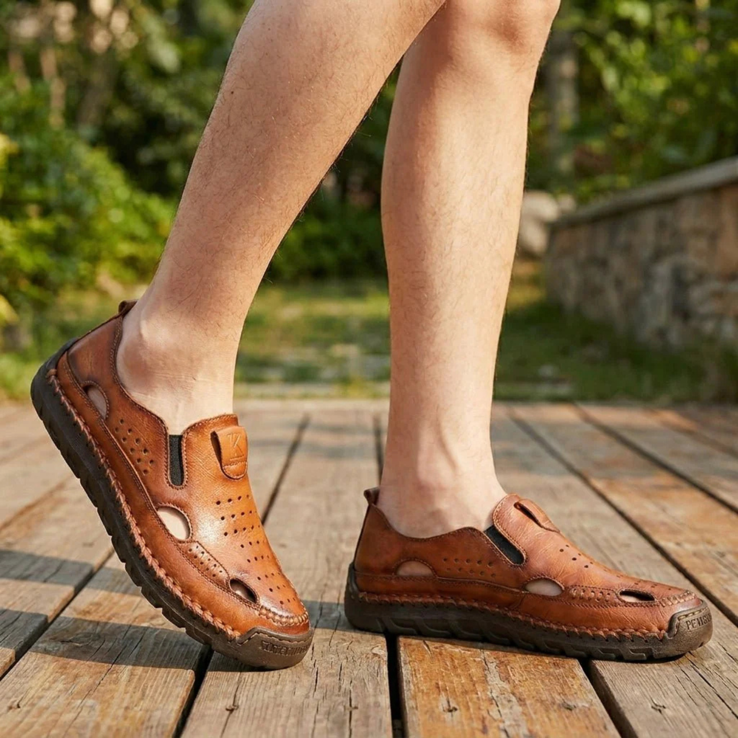 Men's Casual Leather Toe Sandals