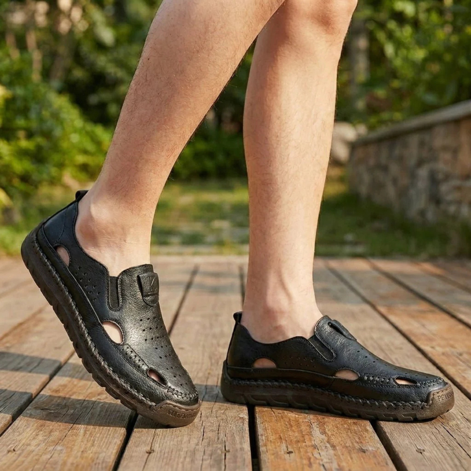 Men's Casual Leather Toe Sandals