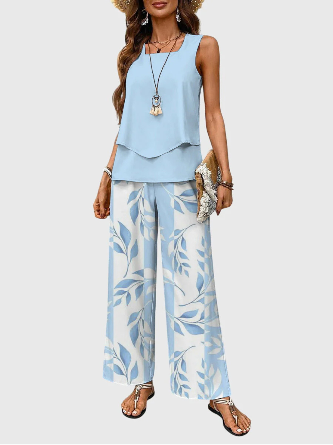 Women's Floral Summer Two-Piece Set