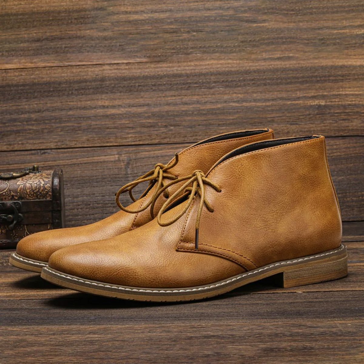 Men's Lace-Up Chukka Boots Classic Ankle - Brown