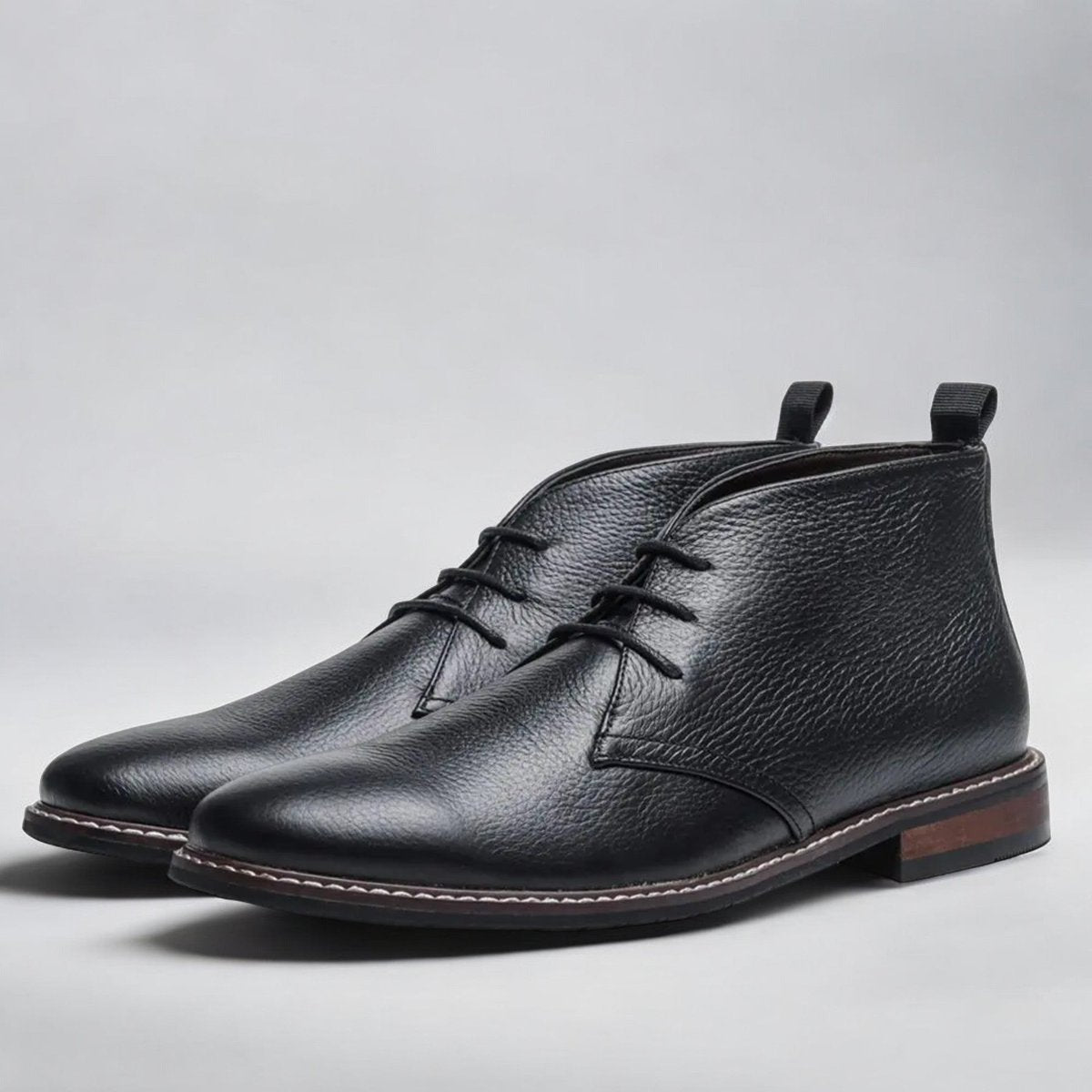 Men's Lace-Up Chukka Boots Classic Ankle - Black