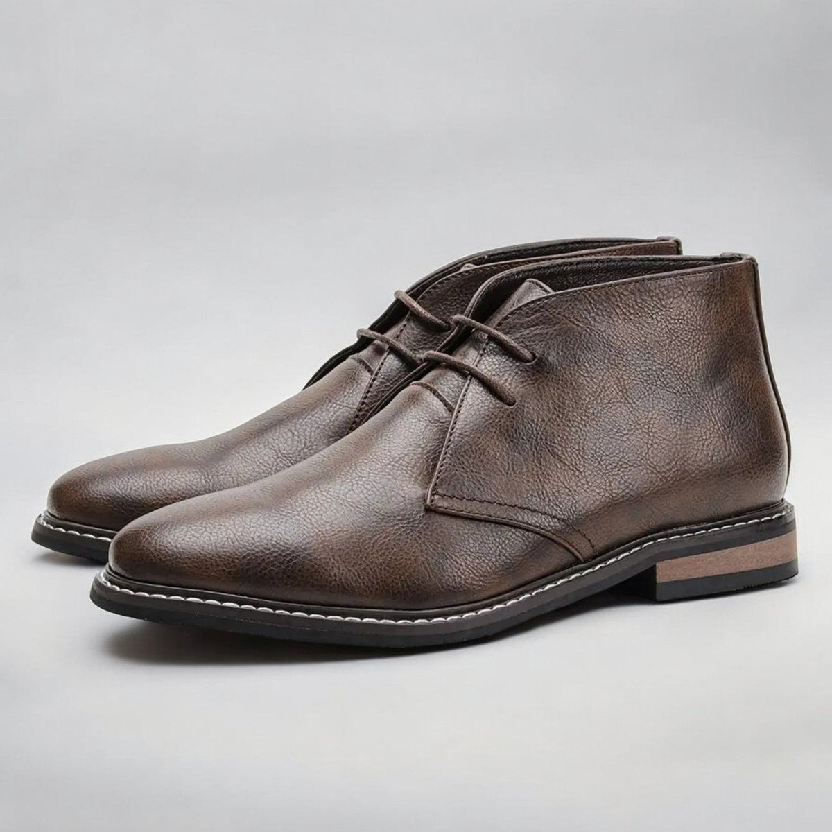 Men's Lace-Up Chukka Boots Classic Ankle - Dark Brown