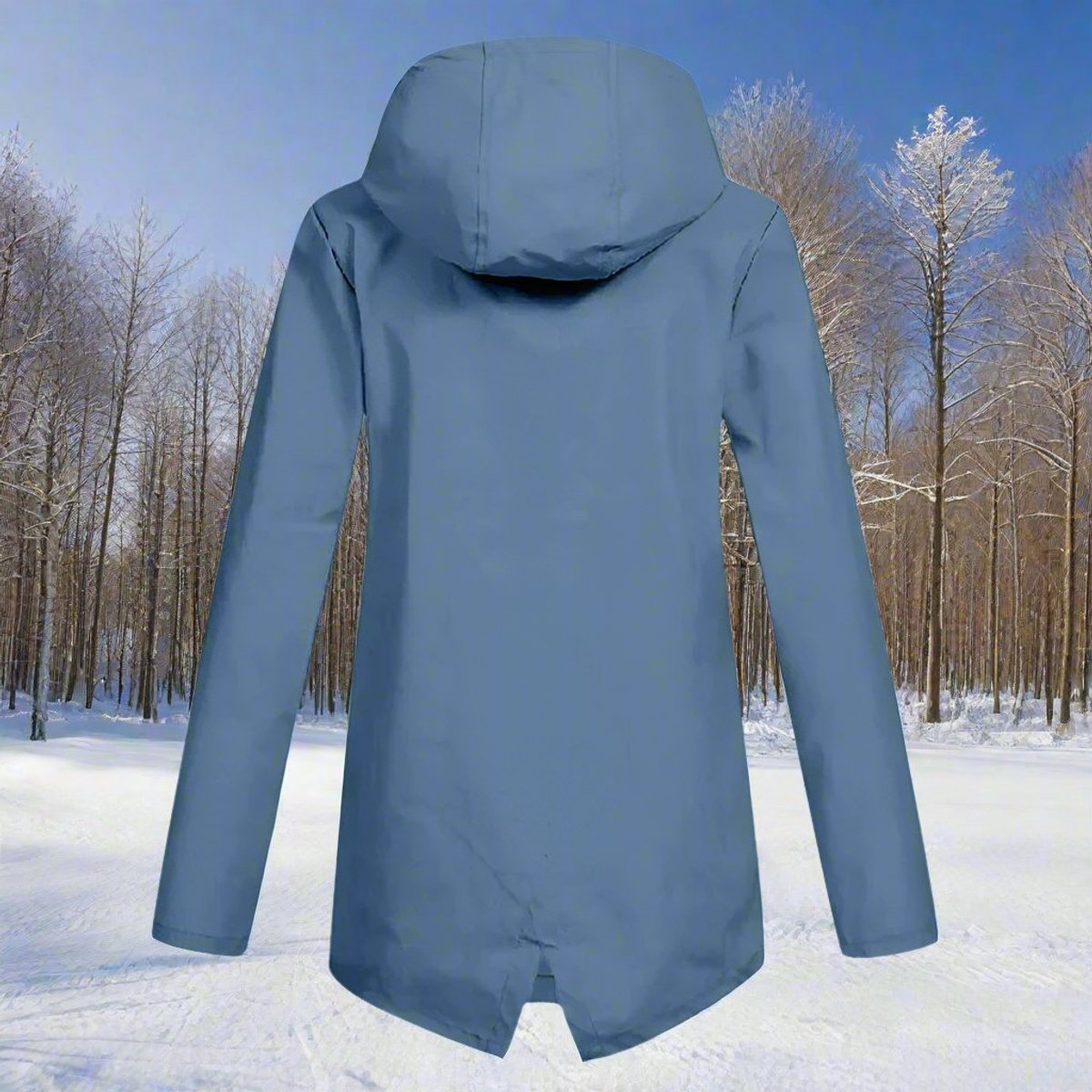 Women's Hooded Waterproof Zip-Up Rain Jacket with Pockets