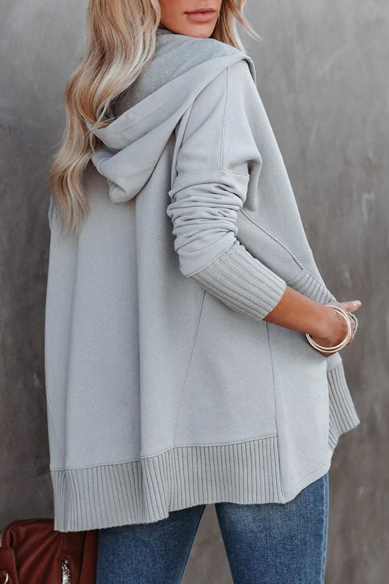 Women's Relaxed-Fit Hooded Long-Sleeve Polyester Tunic Sweatshirt