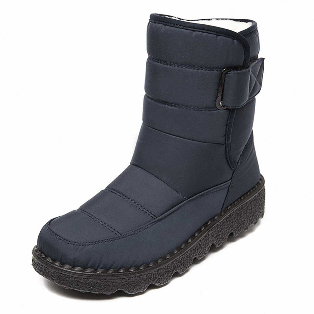 Women's Waterproof Insulated Mid-Calf Snow Boots Knee High Boots - Navy Blue