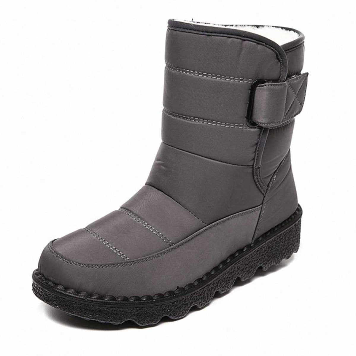 Women's Waterproof Insulated Mid-Calf Snow Boots Knee High Boots - Gray