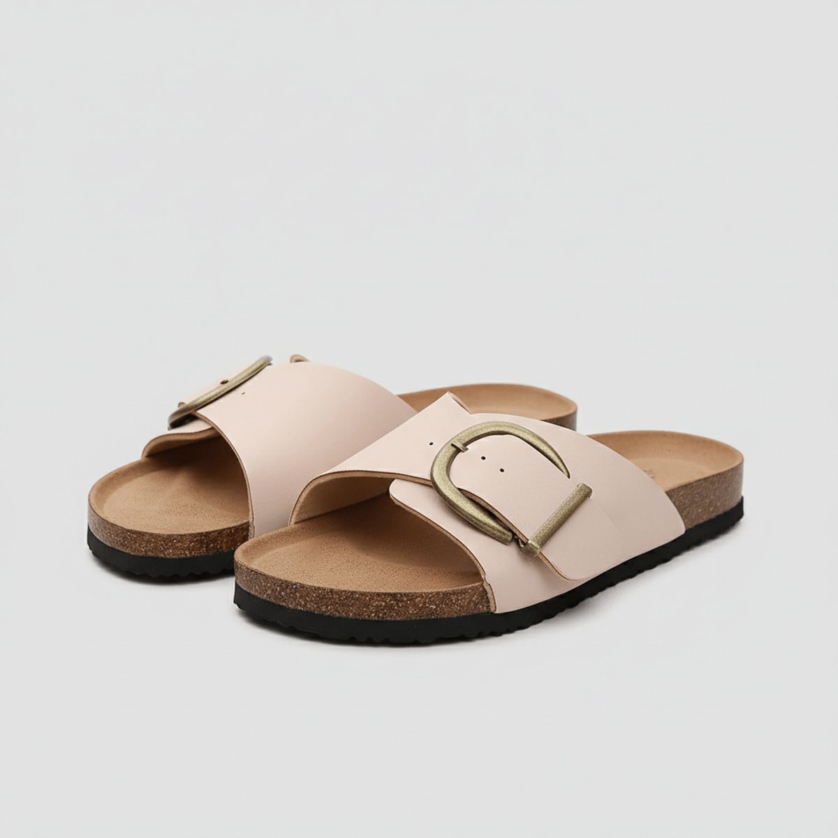 Women's Wide-Strap Buckle Slip-On Comfortable Sandals